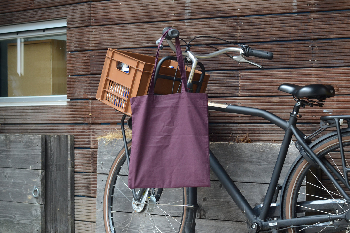 Sparky Tote Bag Plum/White