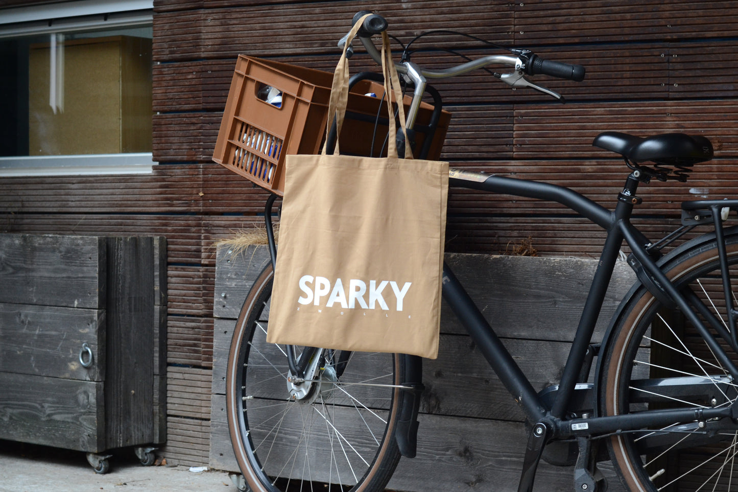 Sparky Tote Bag Caramel/White