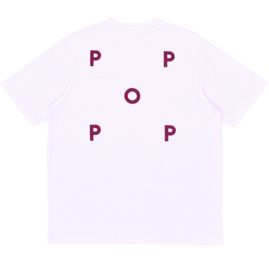 POP Logo T-Shirt White/Raspberry