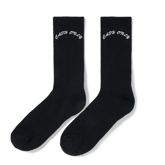 Cash Only Logo Crew Socks Black