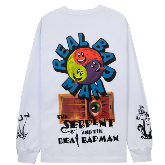 Real Bad Man Hallucinogenic Wiz Longsleeve T-Shirt White