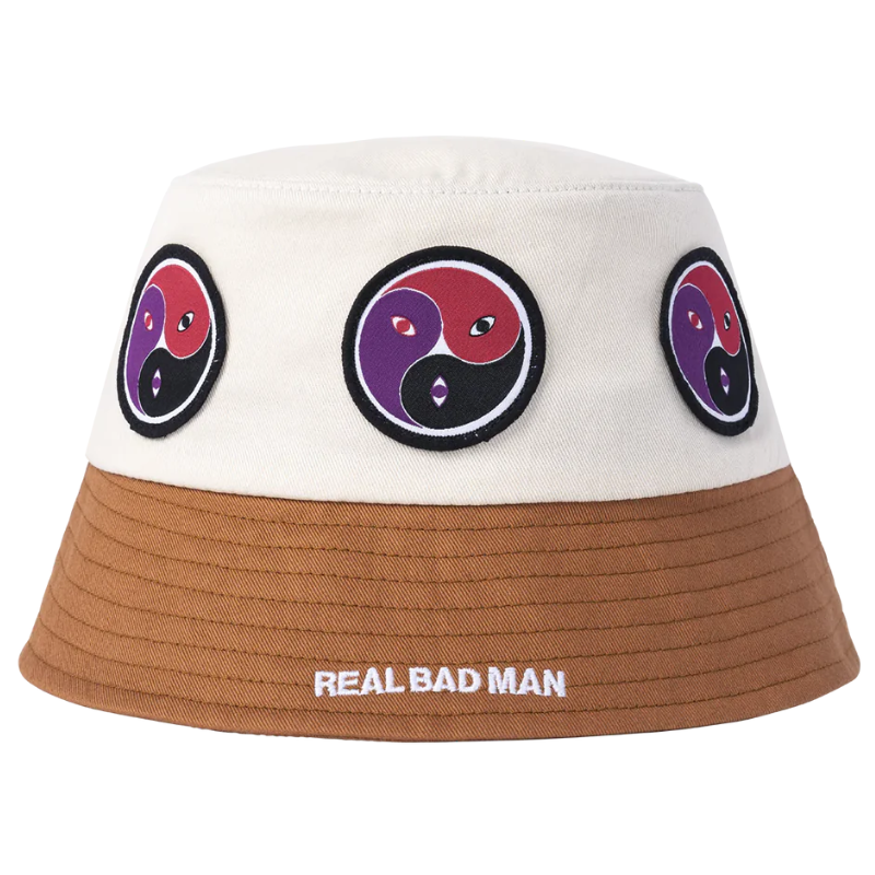 Real Bad Man Threey Way Patch Fisherman Beanie Natural/Tobacco