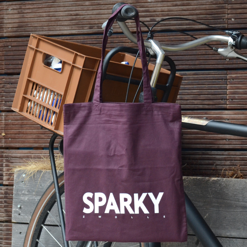 Sparky Tote Bag Plum/White