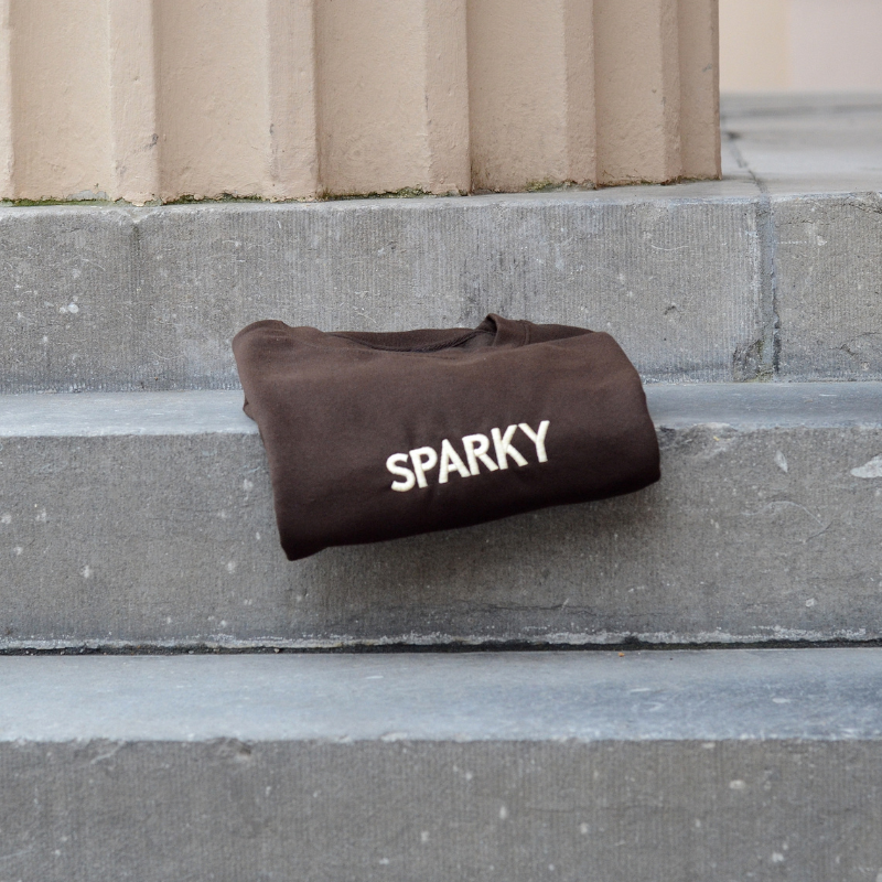 Sparky EMB Logo Crewneck Hot Chocolate/Beige