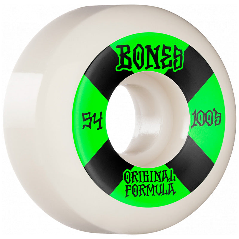 Bones 100's #4 V5 Sidecut Wheels 100a White 54mm