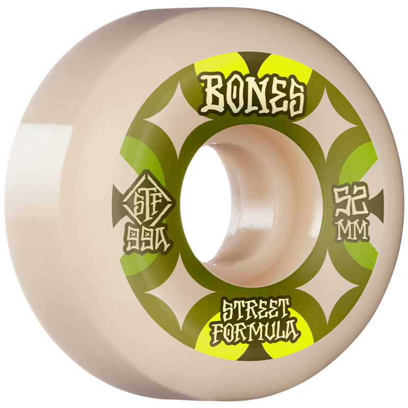 Bones STF Retros V5 Sidecut Wheels 99a White 52mm