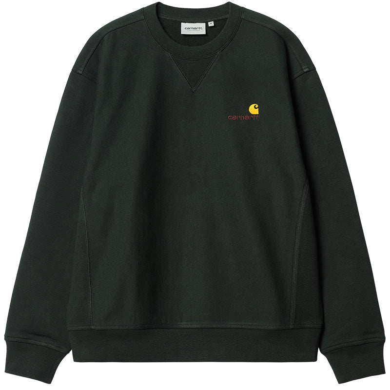 Carhartt WIP American Script Crewneck Sweater Dark Cedar