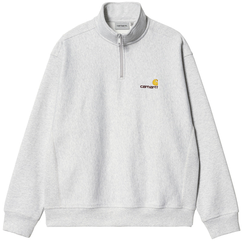 Carhartt WIP Half Zip American Script Sweater Ash Heather