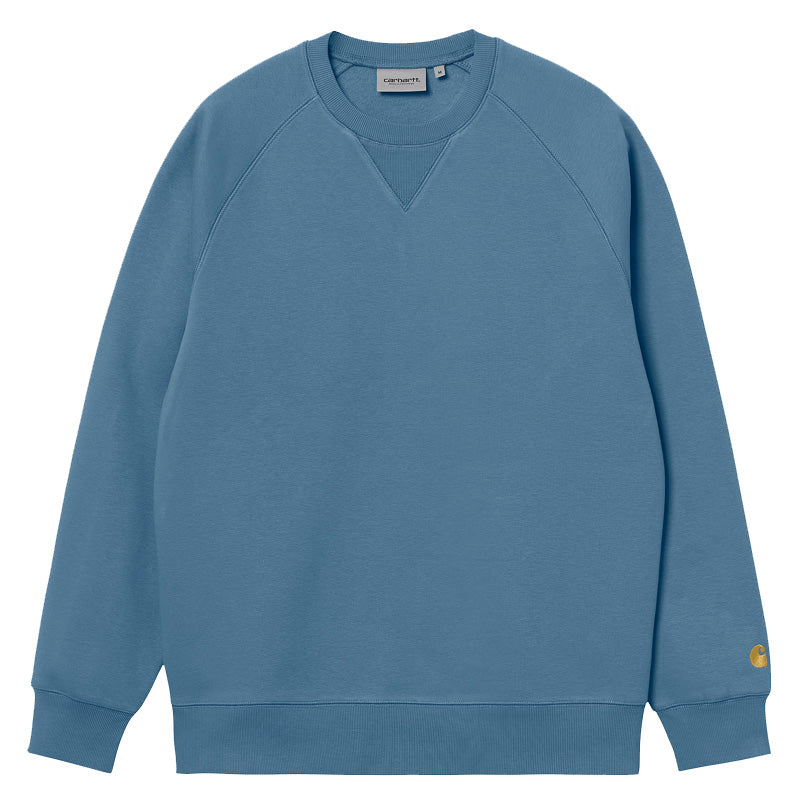 Carhartt WIP Chase Crewneck Sweater Icy Water/Gold
