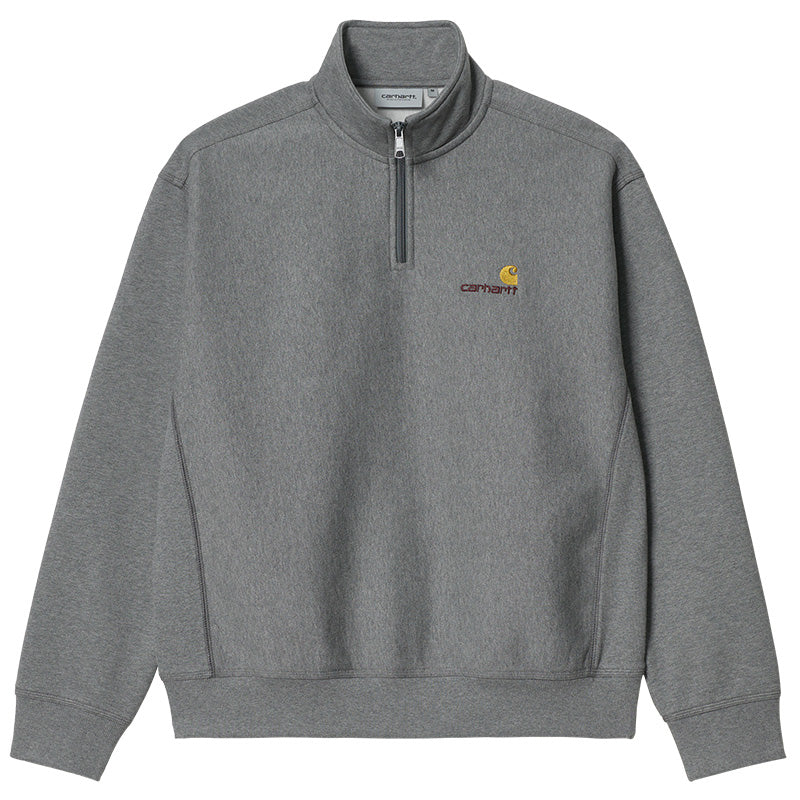 Carhartt WIP  American Script Zip Sweater Dark Grey Heather