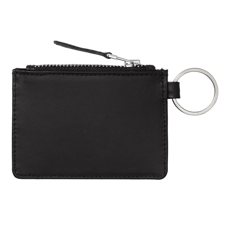 Carhartt WIP Leather Wallet With m Ring Black