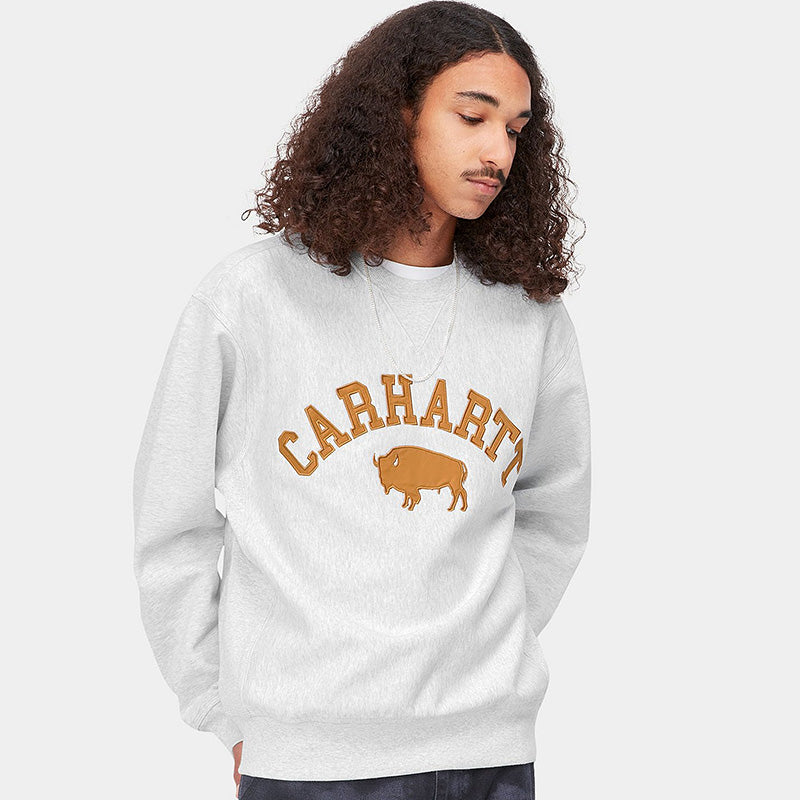 Carhartt WIP Locker Crewneck Sweater Ash Heather/Brown