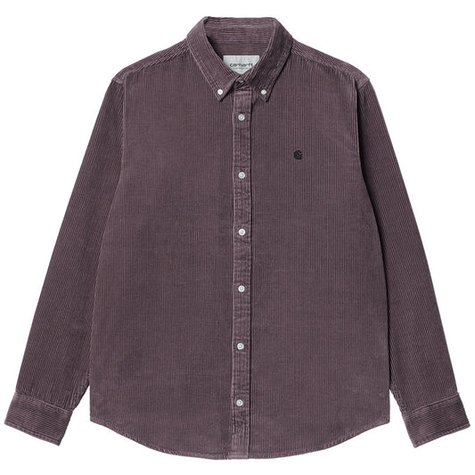 Carhartt WIP Madison Cord Shirt Misty Thistle/Black