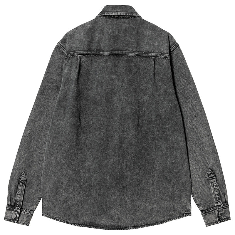 Carhartt WIP Monterey Shirt Jacket Black Worn Washed