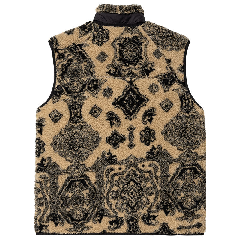Carhartt WIP Prentis Vest Liner Jacket Verse Jacquard, Dusty H Brown, Soot/Black