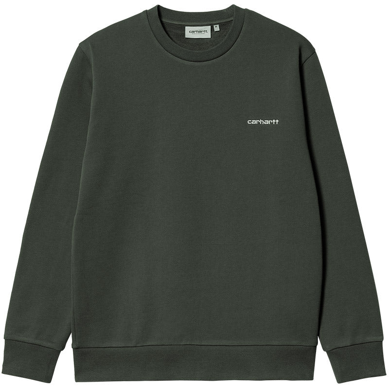 Carhartt WIP Script Embroidery Crewneck Sweater Boxwood/White