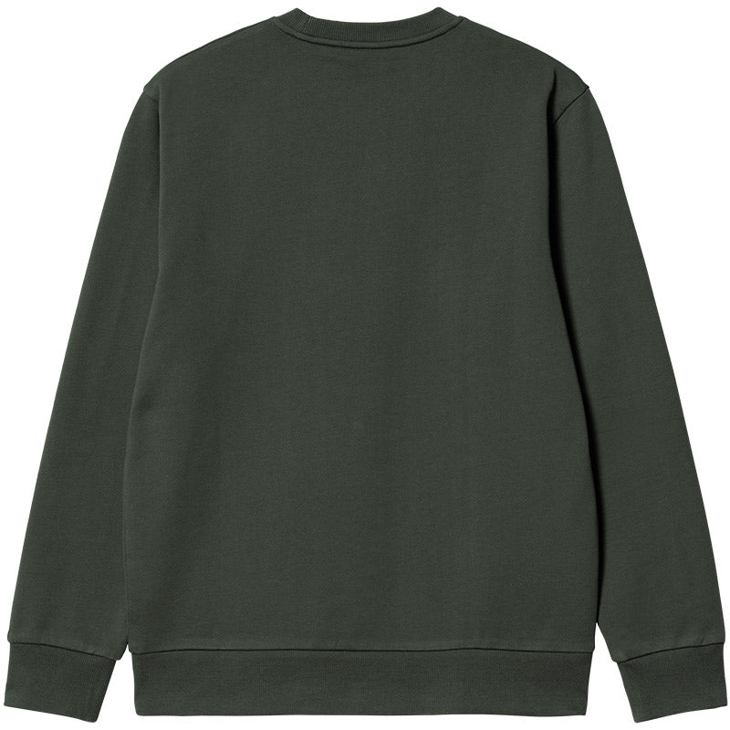 Carhartt WIP Script Embroidery Crewneck Sweater Boxwood/White