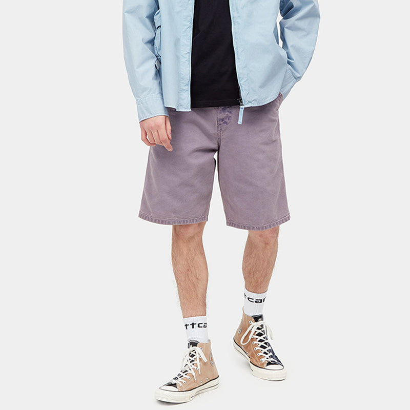 Carhartt WIP Single Knee Shorts Razzmic Faded