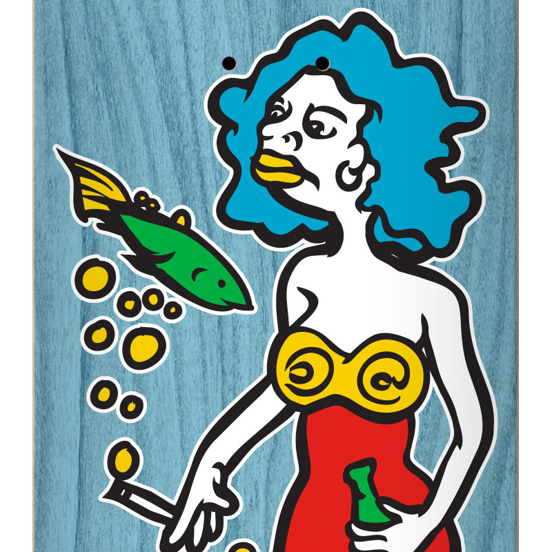 Krooked Team Mermaid Skateboard Deck Assorted Woodstain 8.5