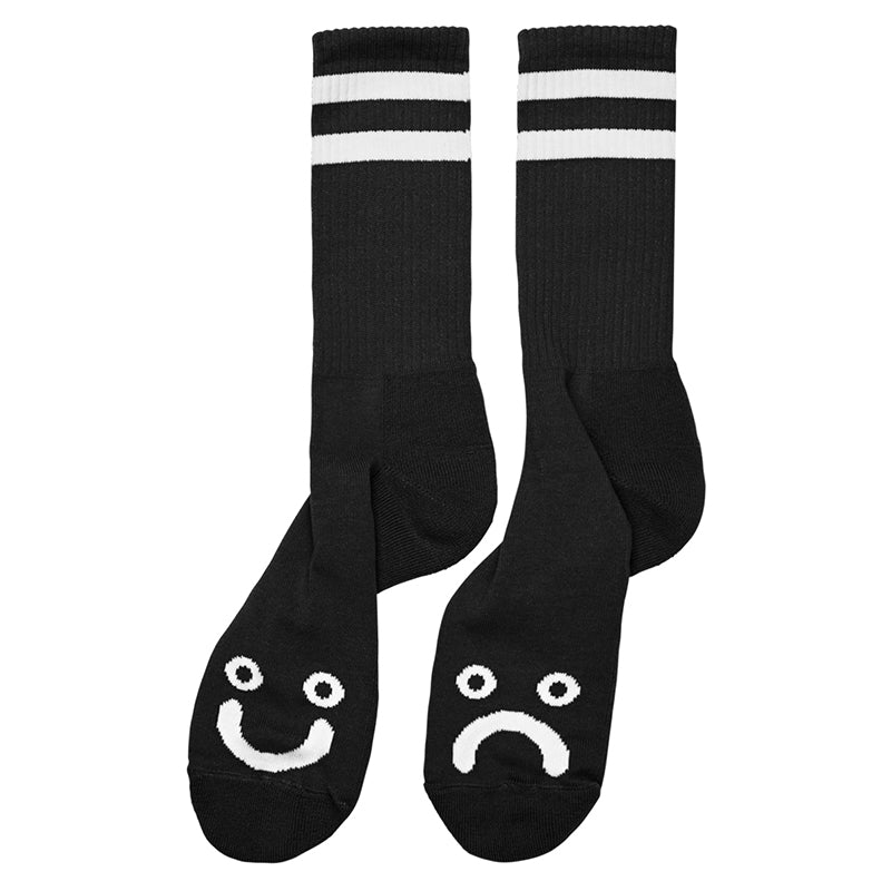 Polar Happy Sad Rib Socks Black