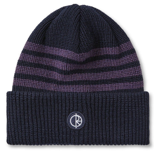 Polar Stripe Merino Beanie Navy/Purple