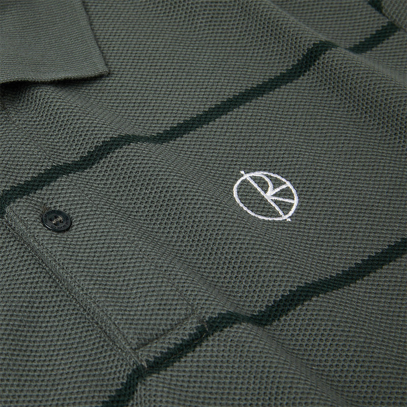 Polar Stripe Polo Shirt Blueish Grey