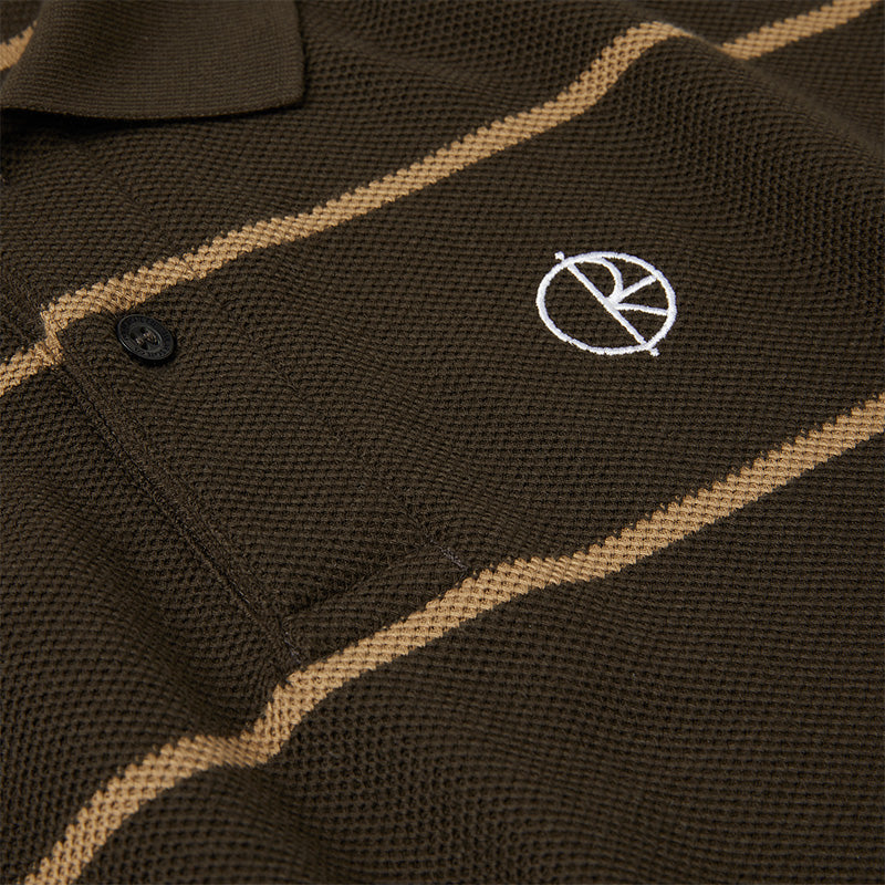 Polar Stripe Polo Shirt Brown