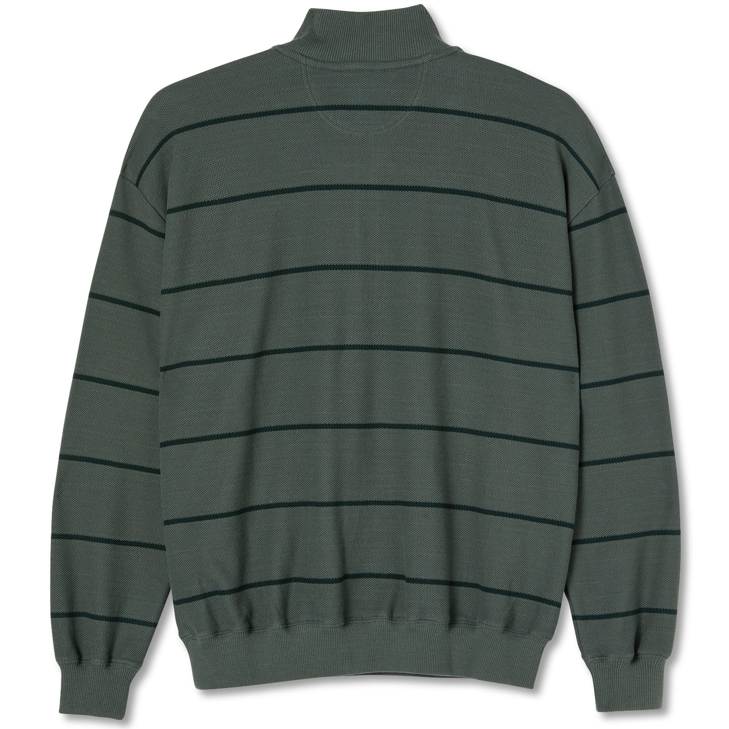 Polar Stripe Zip Neck Sweatshirt Blueish Grey
