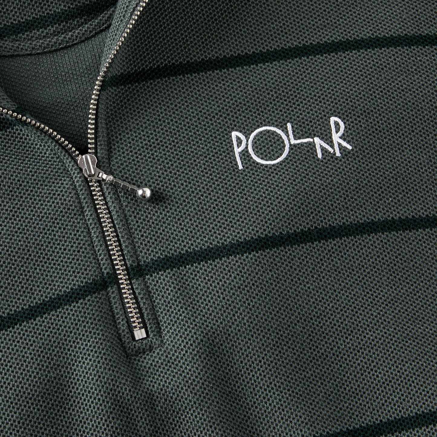 Polar Stripe Zip Neck Sweatshirt Blueish Grey