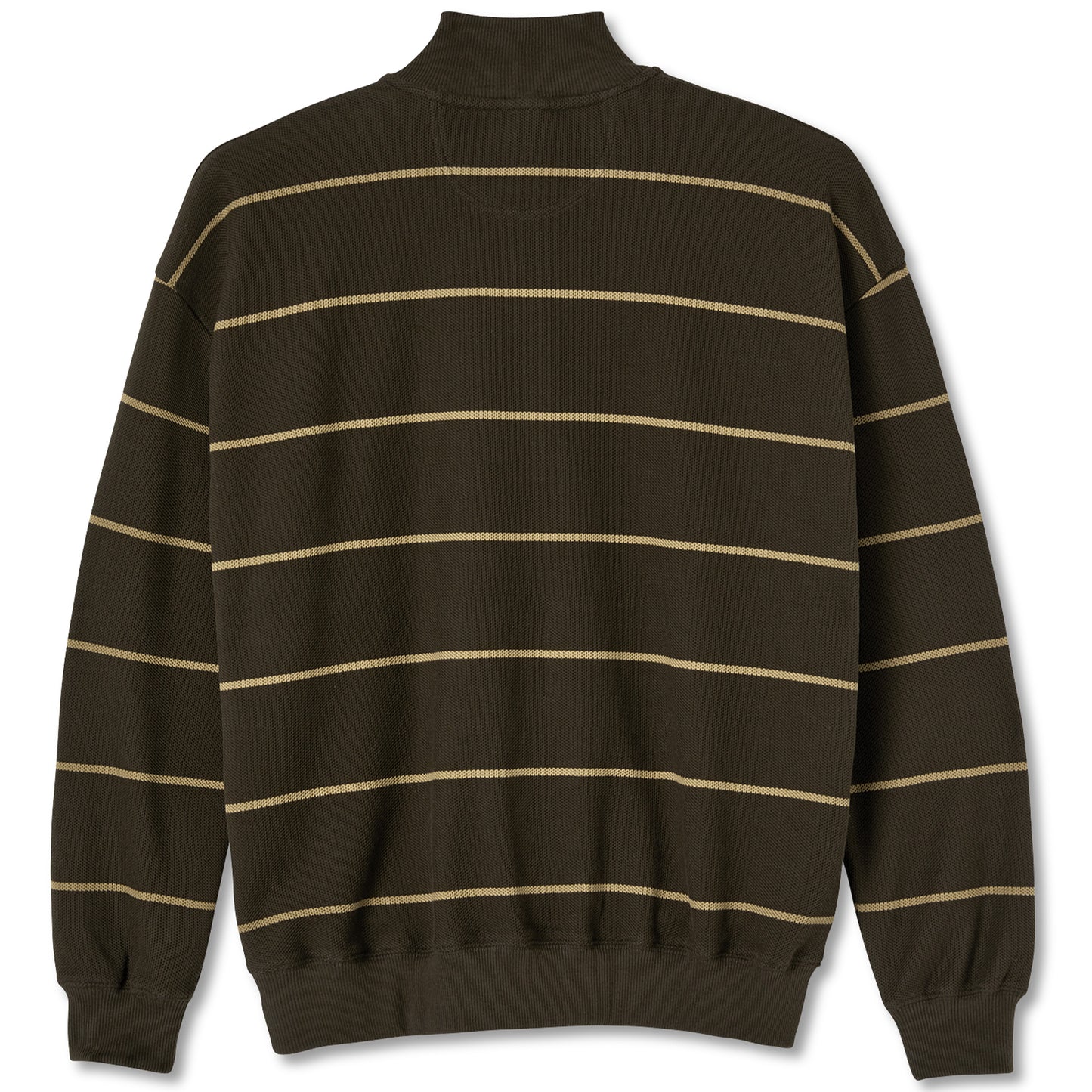Polar Stripe Zip Neck Sweatshirt Brown