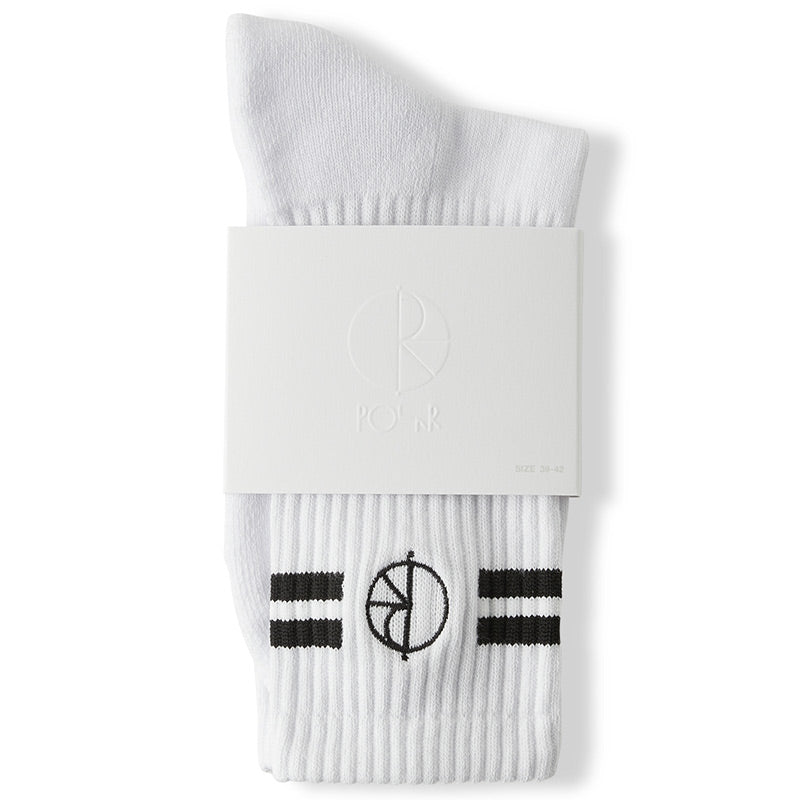 Polar Stroke Logo Socks White