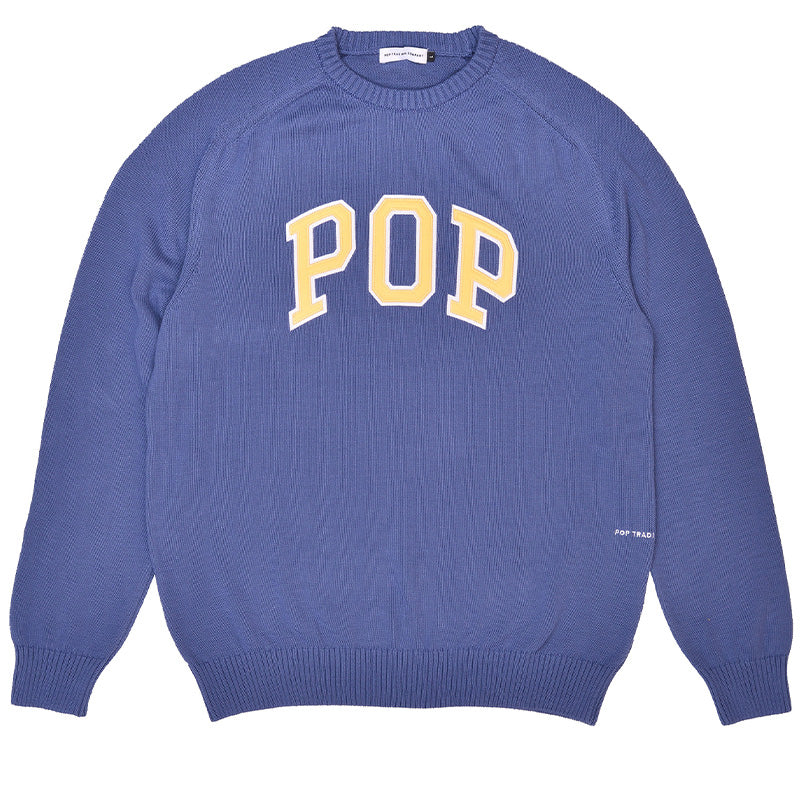 POP Arch Knitted Crewneck Sweater Coastal Fjord