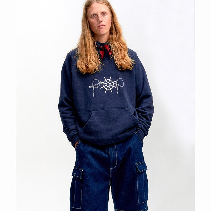 POP Captain Embroidery Hoodie Navy
