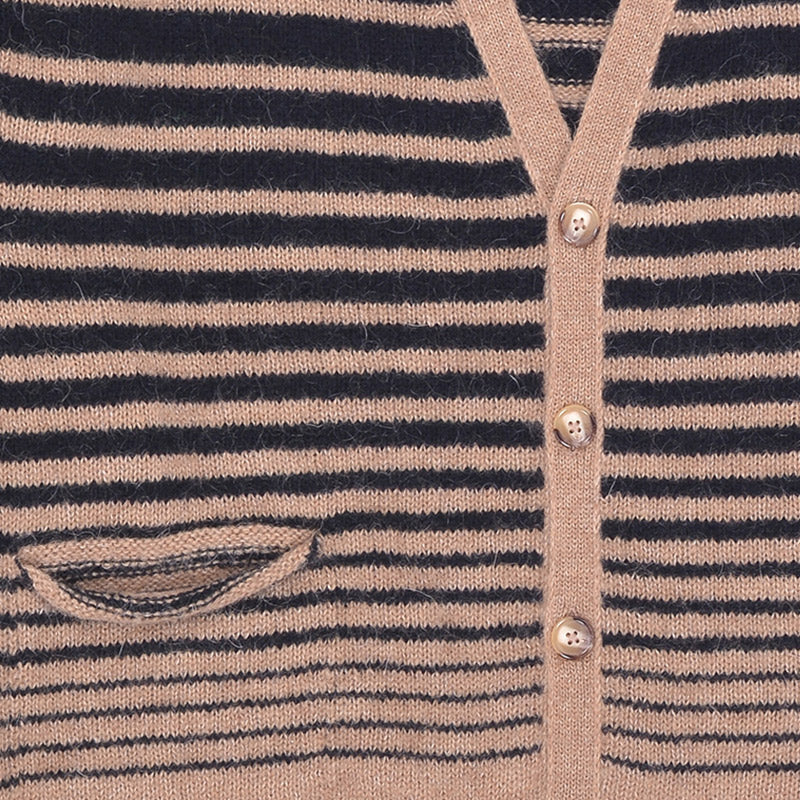 POP Knitted Cardigan Sesame/Black