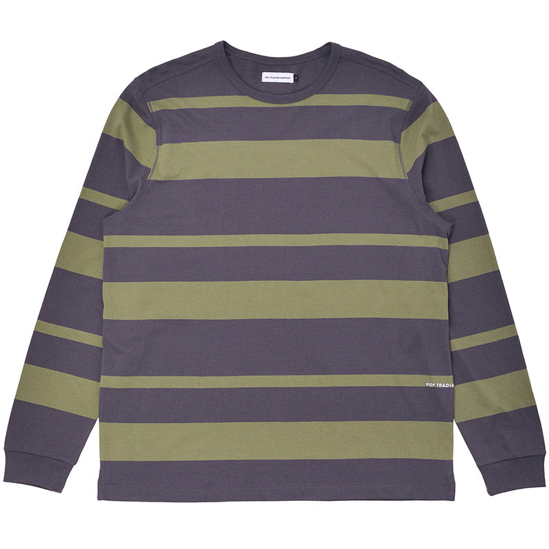 POP Striped Logo Longsleeve T-Shirt Olivine