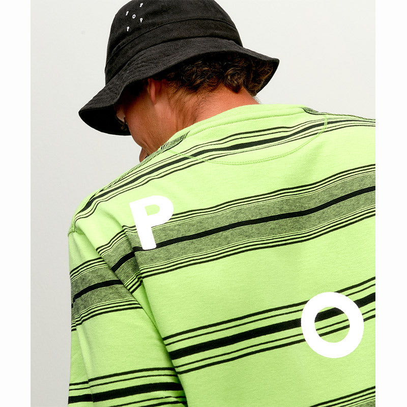 POP Striped Logo T-Shirt Jade Lime