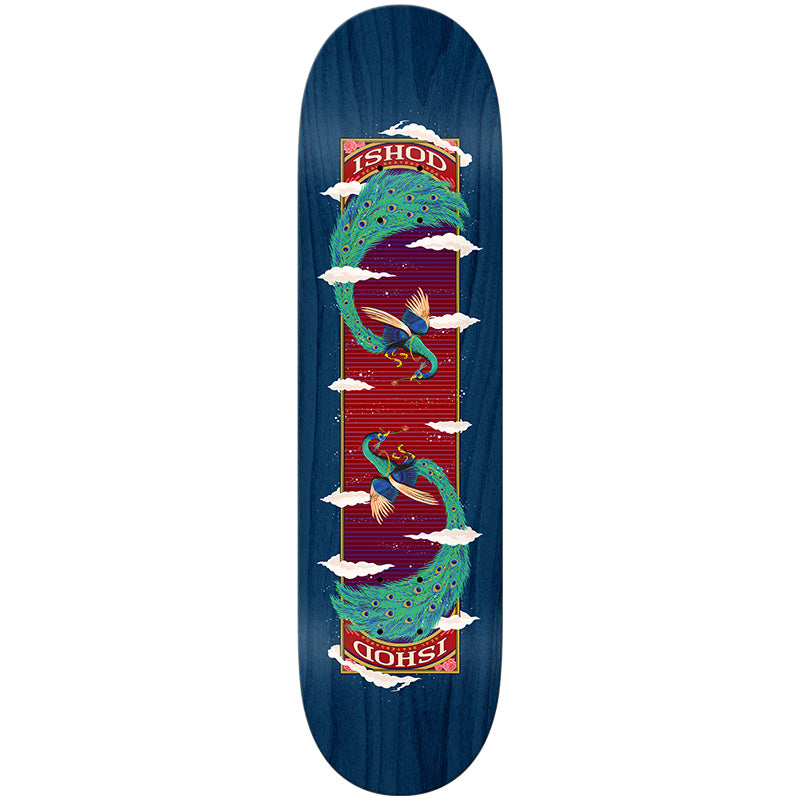 Real Ishod Feathers Twin Tail Skateboard Deck Blue 8.5
