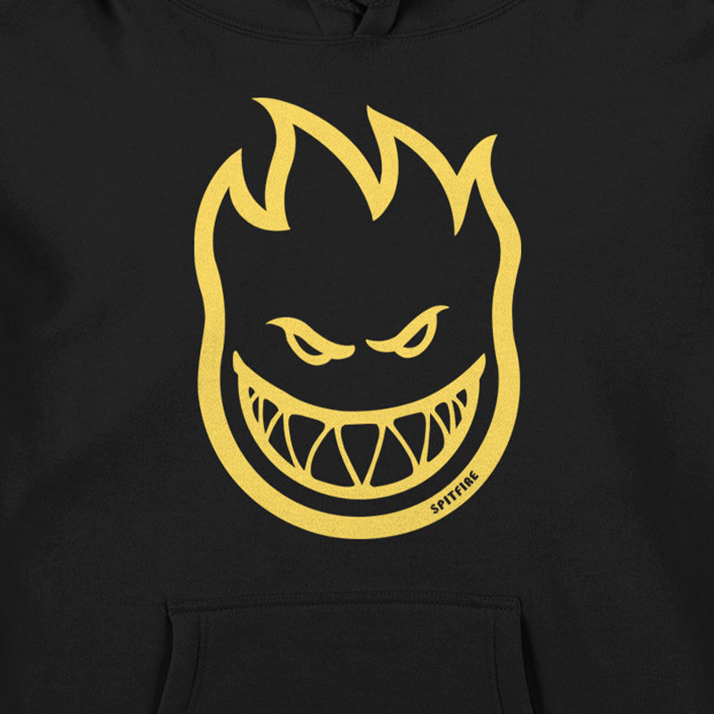 Spitfire Bighead Pullover Hoodie Black W/Yellow Print