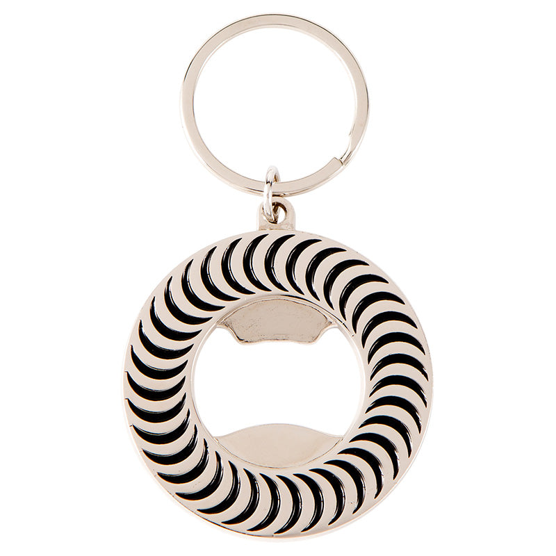 Spitfire Classic Swirl Bottle Opener Keychain Polished Nickel/Black