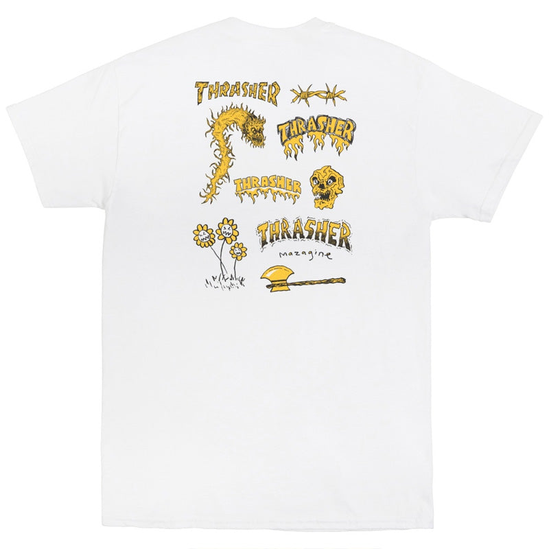 Thrasher Barbarian T-Shirt White
