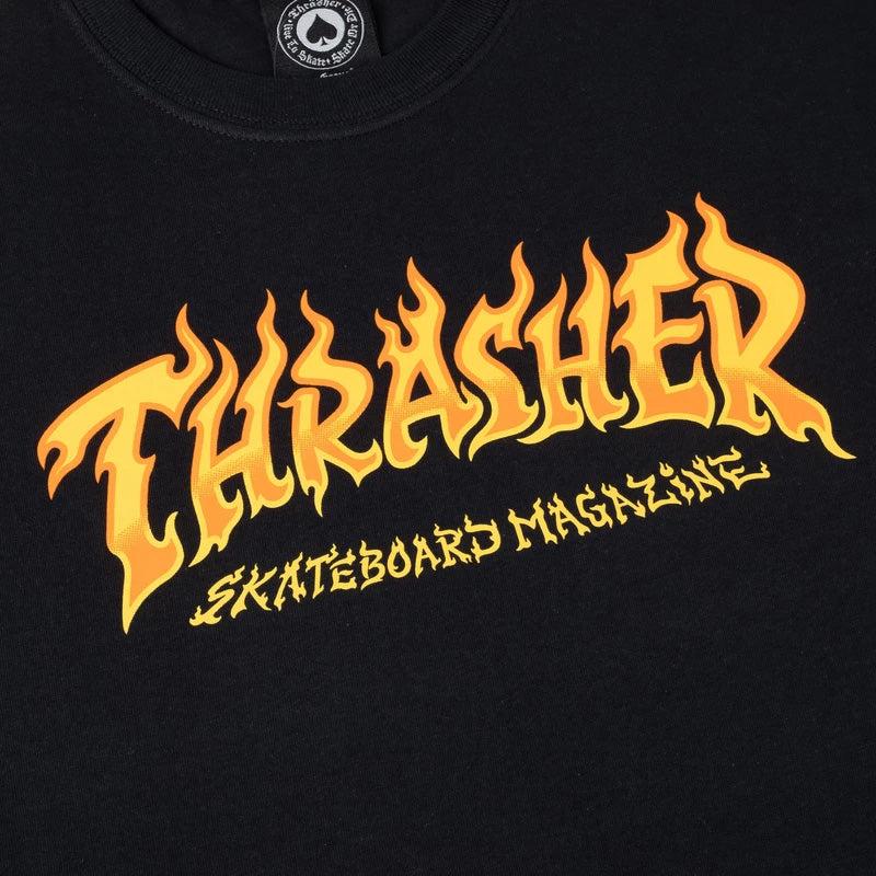 Thrasher Fire Logo T-Shirt Black