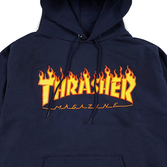 Thrasher Flame Hoodie Navy