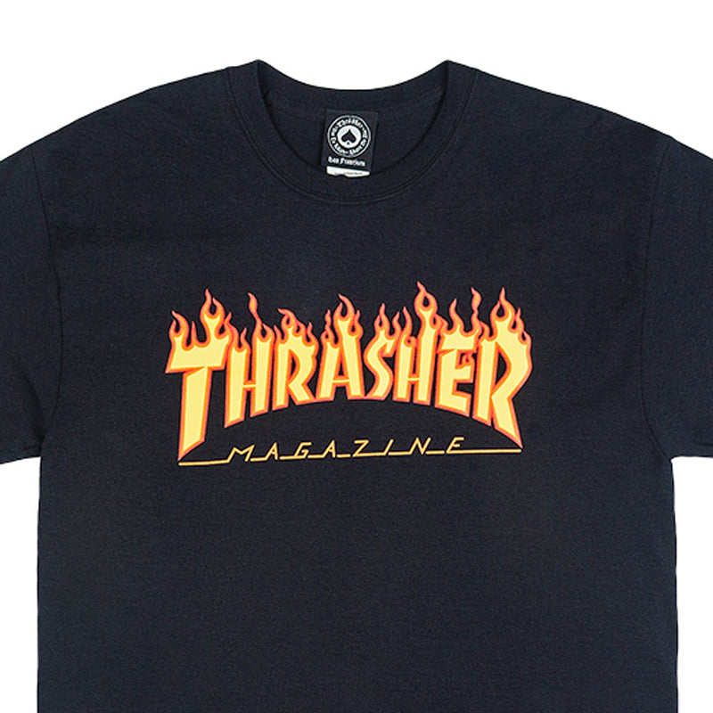 Thrasher Flame Logo T-Shirt Black