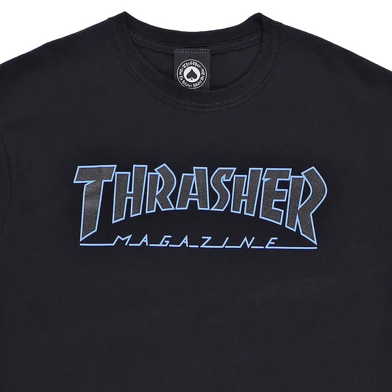 Thrasher Outlined T-Shirt Black/Black