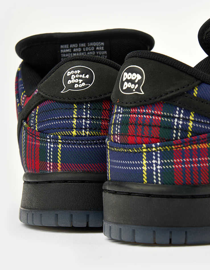 Nike SB x Nardwuar Dunk Low Pro University Red/Black-Yellow Strike-Deep Royal Blue