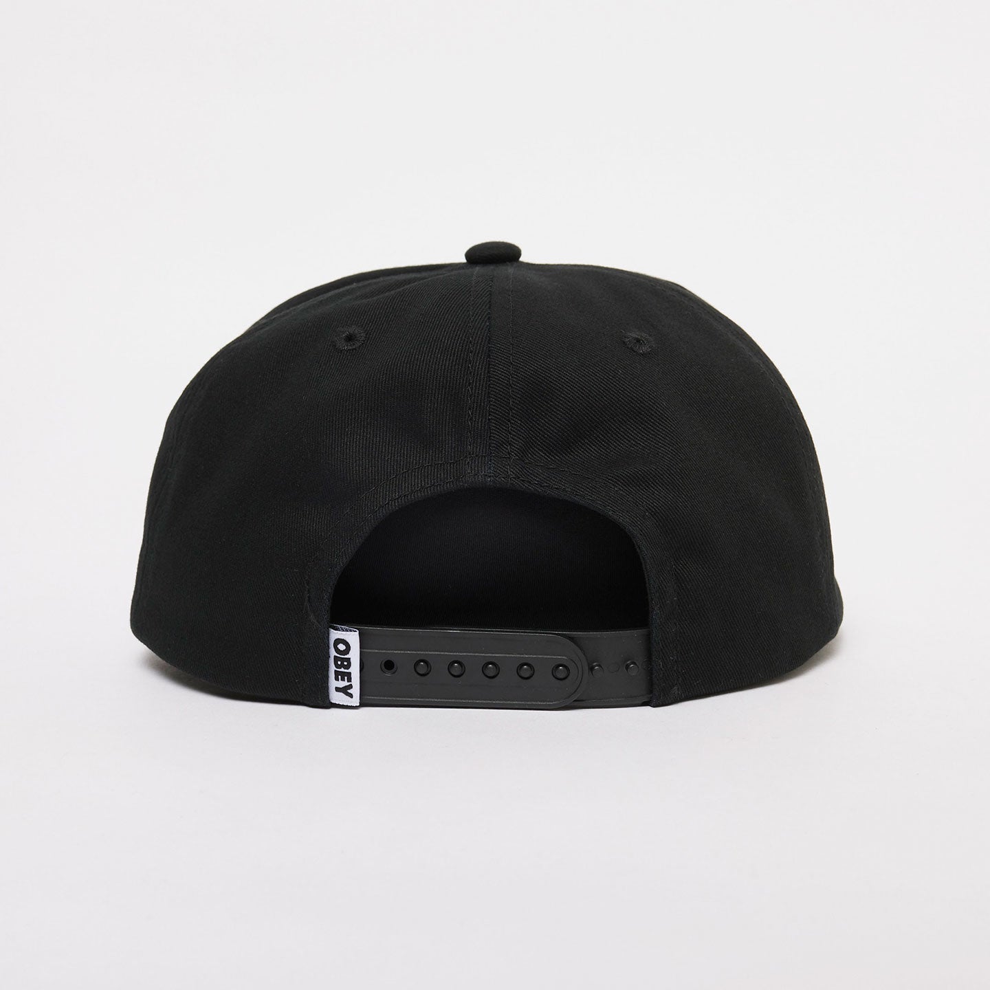 Obey Records 5 Panel Snapback Cap Black