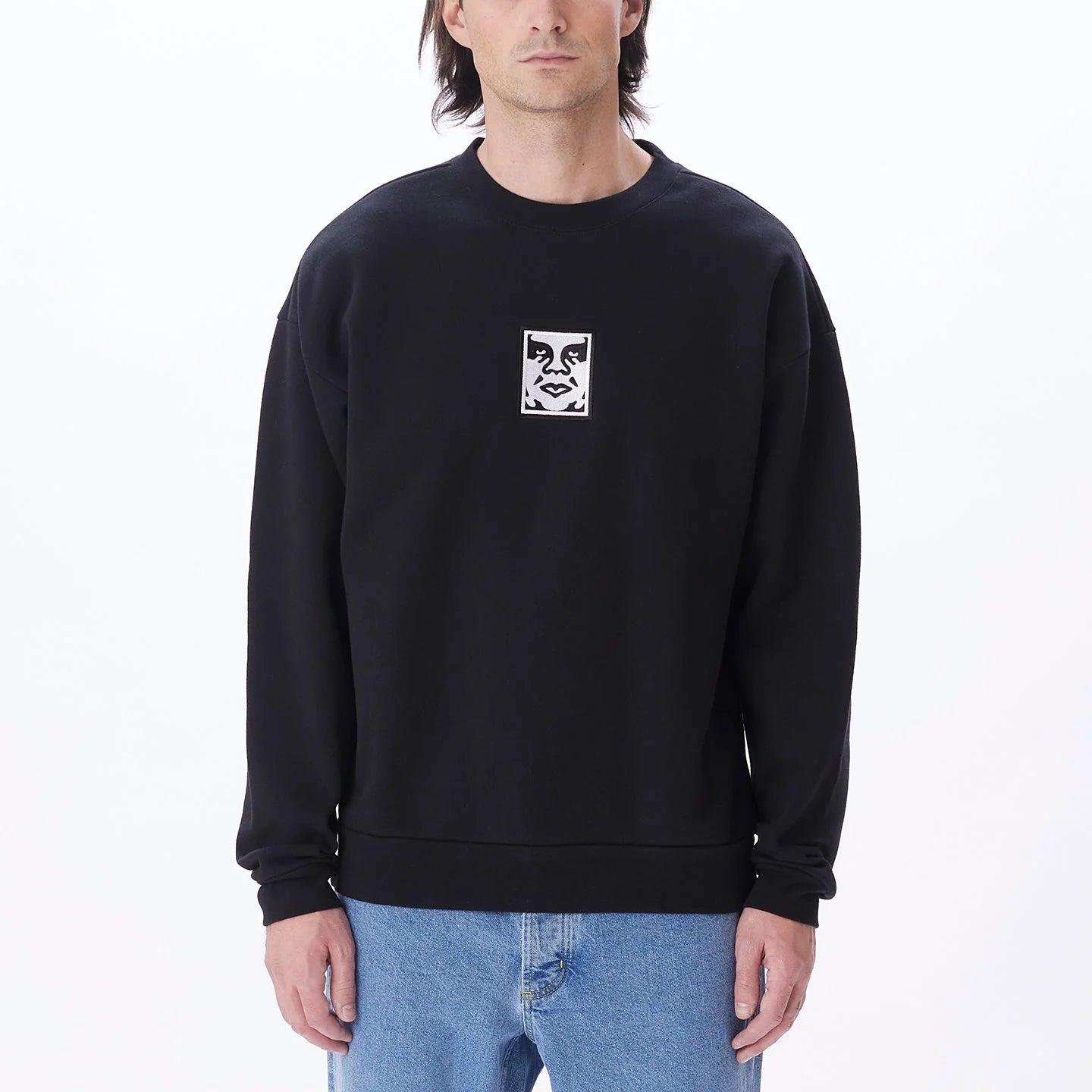 Obey Icon Extra Heavy Crewneck Sweater II Black