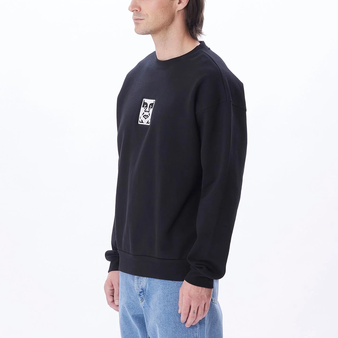 Obey Icon Extra Heavy Crewneck Sweater II Black