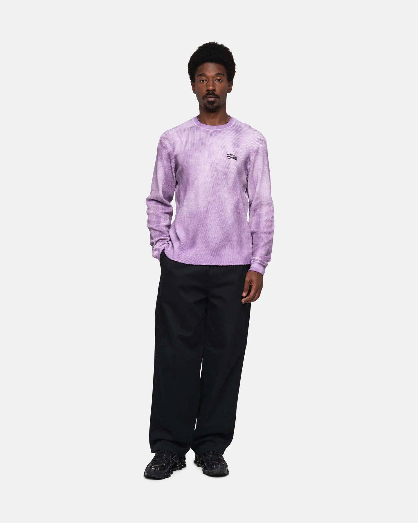 Stüssy Basic Stock Thermal Crewneck Sweater Lavender