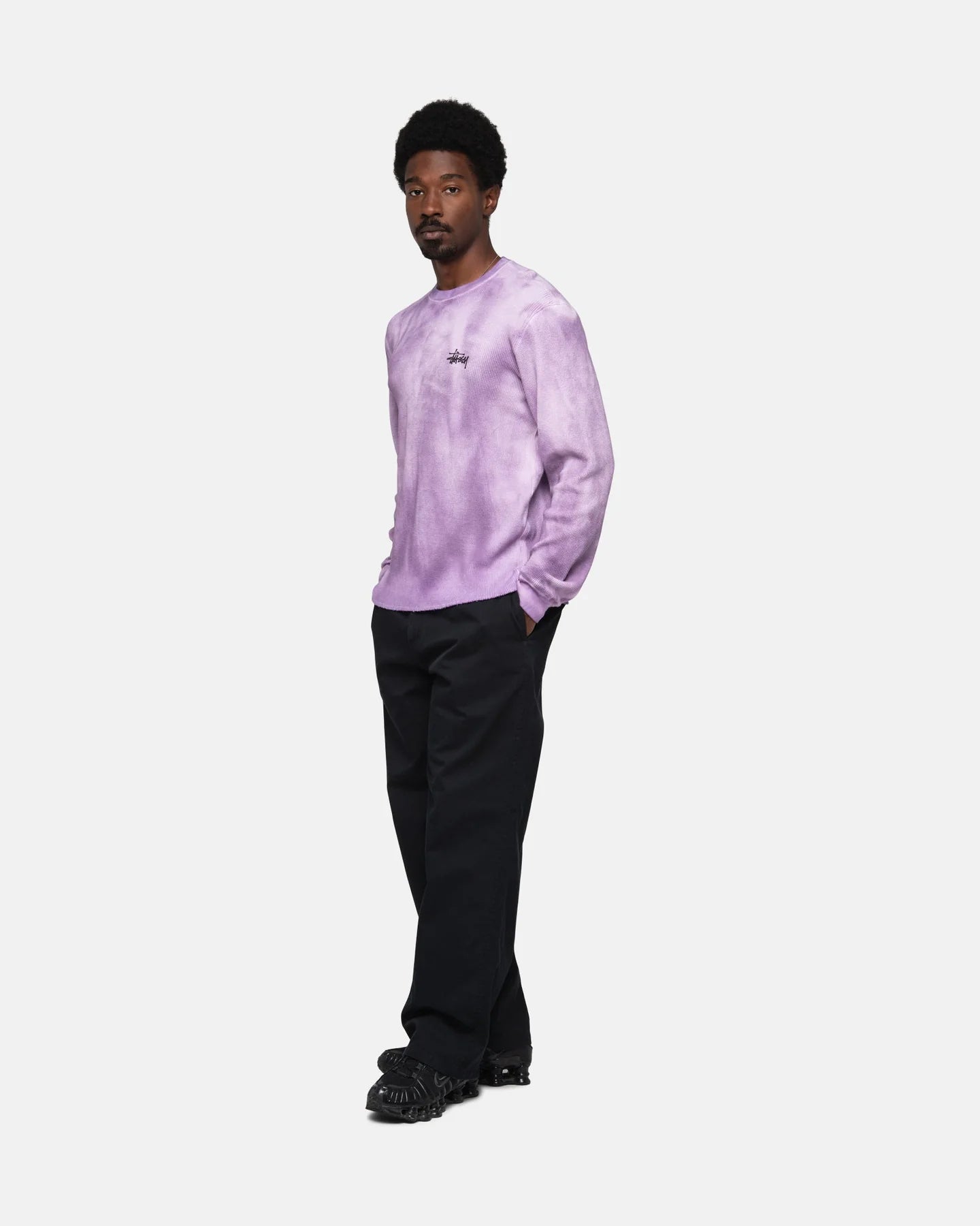 Stüssy Basic Stock Thermal Crewneck Sweater Lavender